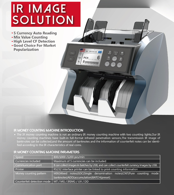 Mixed Value Bank Note Machine IR Technology Support Value Counting Money Counter Machine