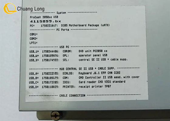 ATM Machine Parts Wincor Nixdorf SWAP-PC EPC 4G DualCore E5300 TPMen 01750235485 1750235485