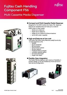 Fujitus F56-BDU The F56 Is An Ideal Banknote Dispenser For Checkout Functions, Kiosks, And ATMs Fujitsu F56 F53 Cash Bill Dispenser in stock Whats App：+86 18138781425